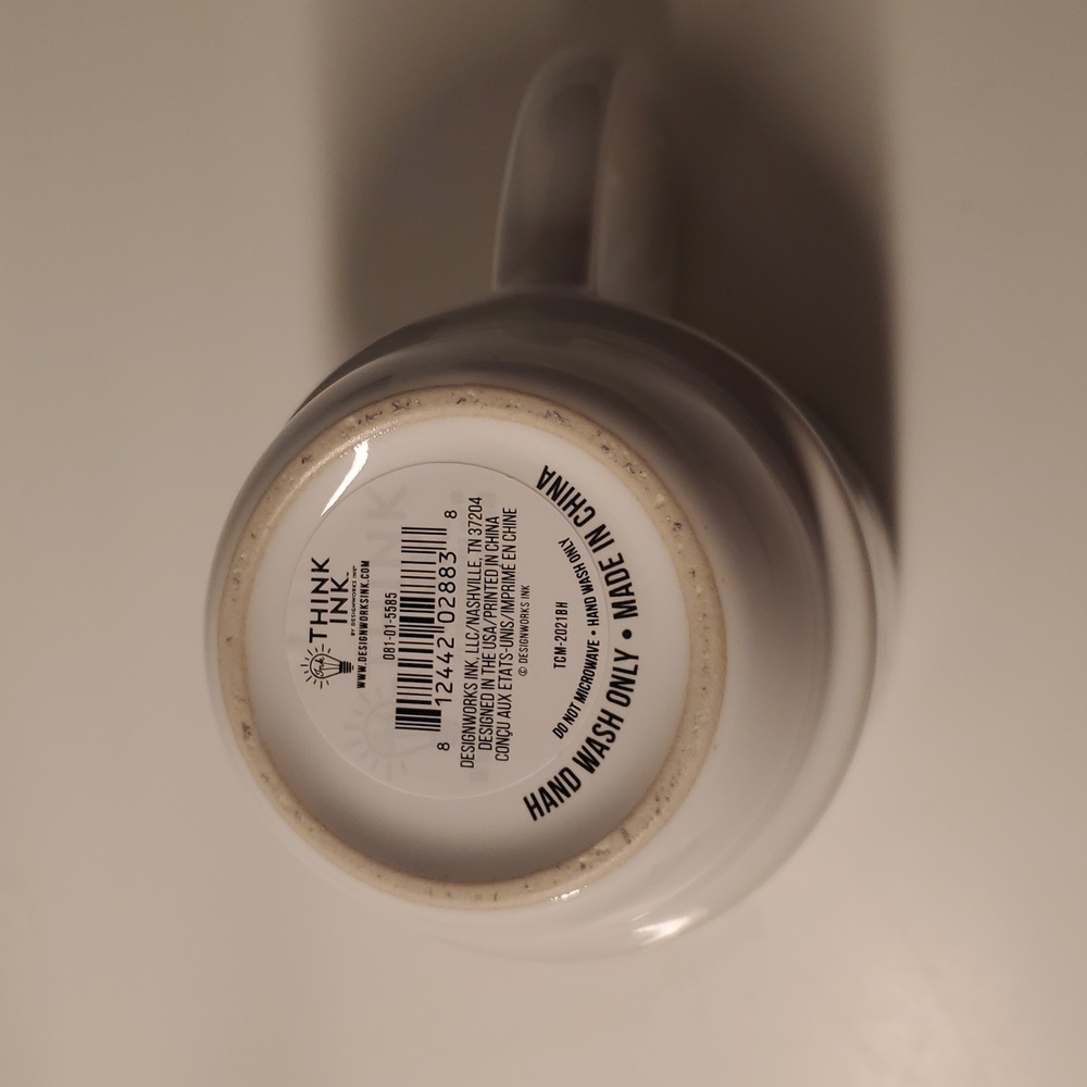 DesignWorks Ink Ceramic Mug with Blue Interior - Picture 3 of 4